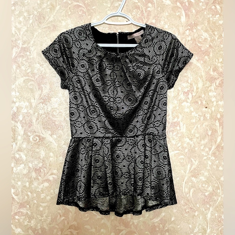 Metallic Peplum Top